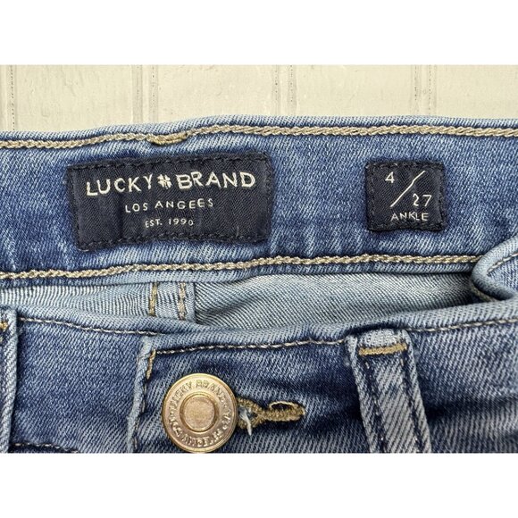 Lucky Brand Size 4 27 Womens Jeans Ankle Skinny Mid Rise Ava Med Wash St… - Picture 2 of 3